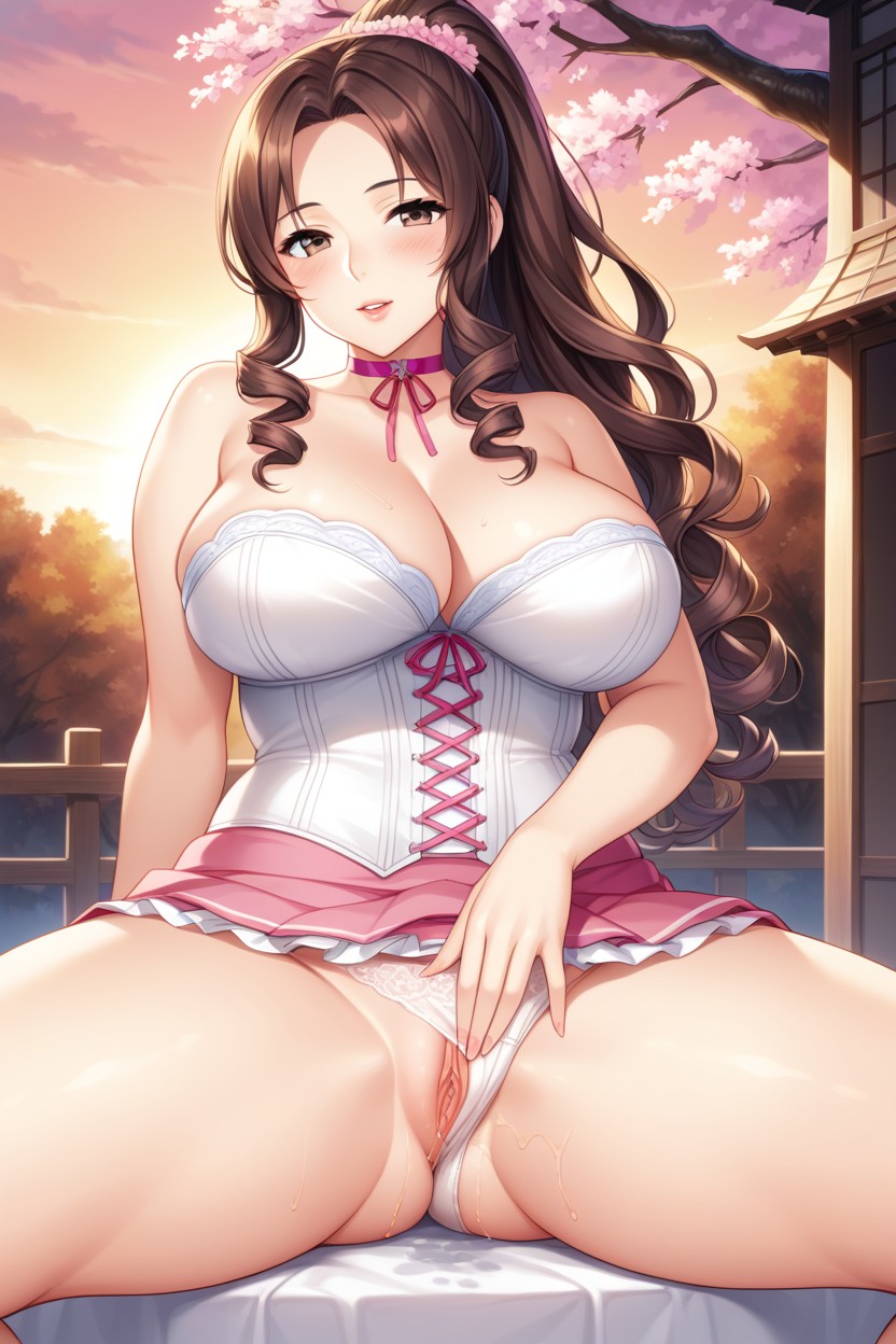 Medium Perky Breasts, Exposed Thighs, Flower Hentai AI Porn