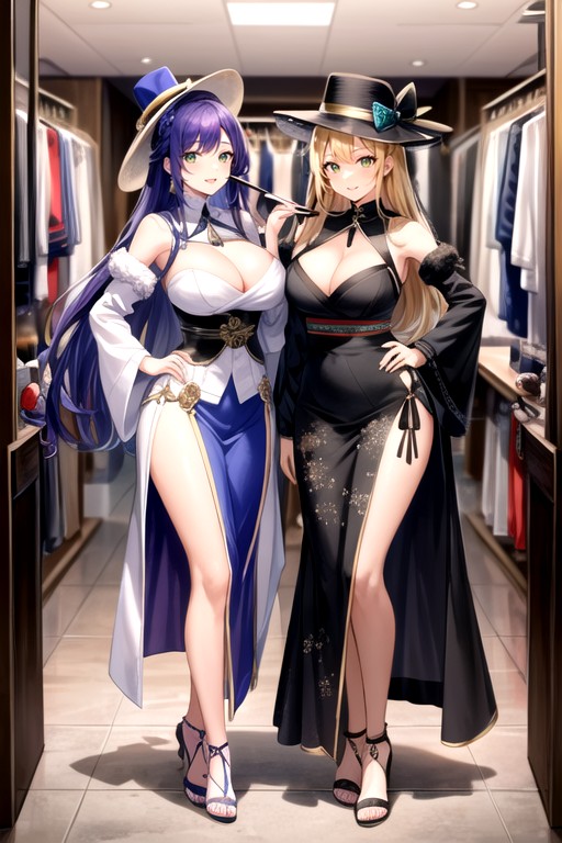 Long Hair, Smiling, Puffy Sleeves AI Porn