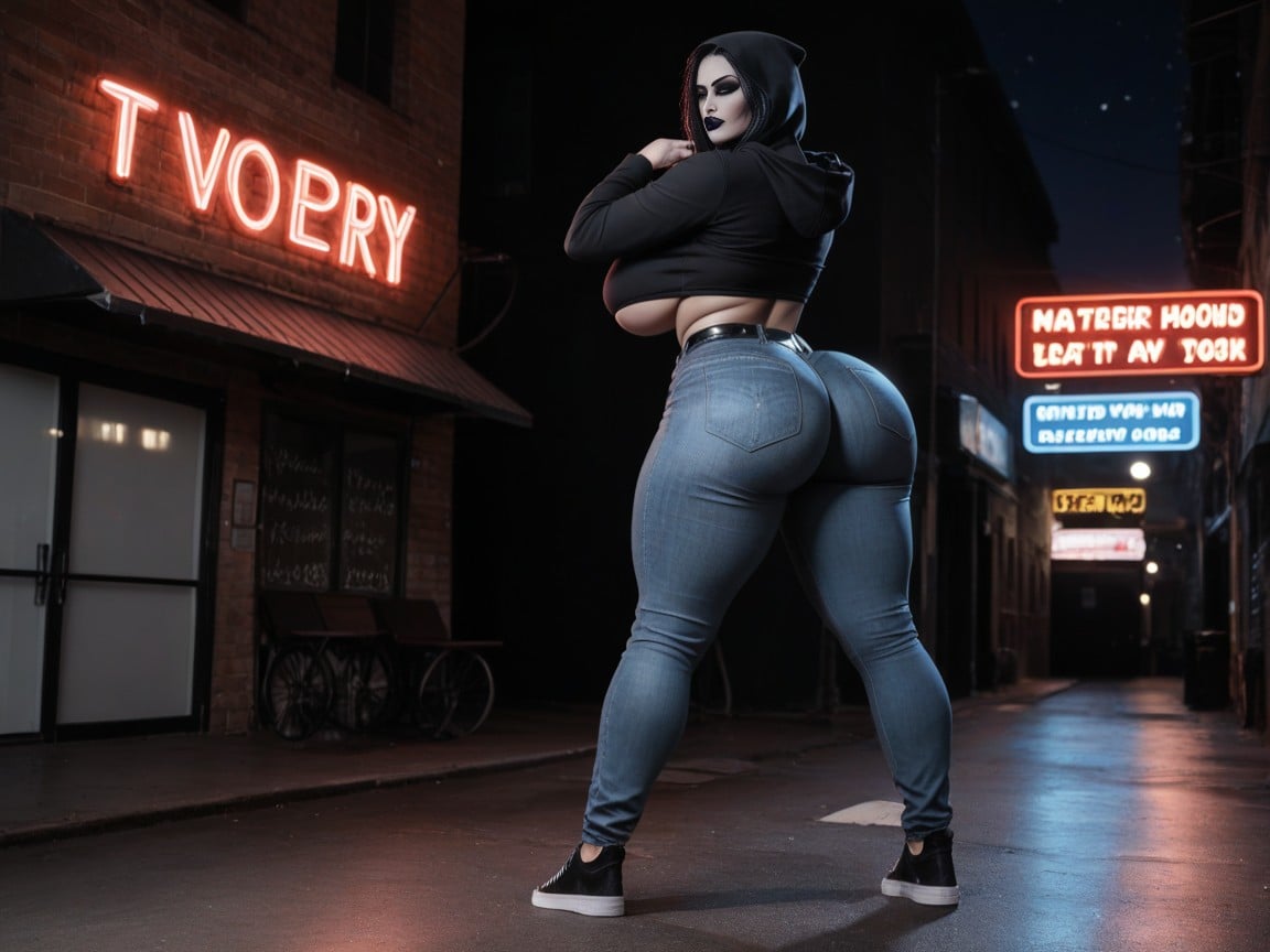 Colossal Ass, Fat Ass, Dark Grey Crop Top Hoodie AI Porn