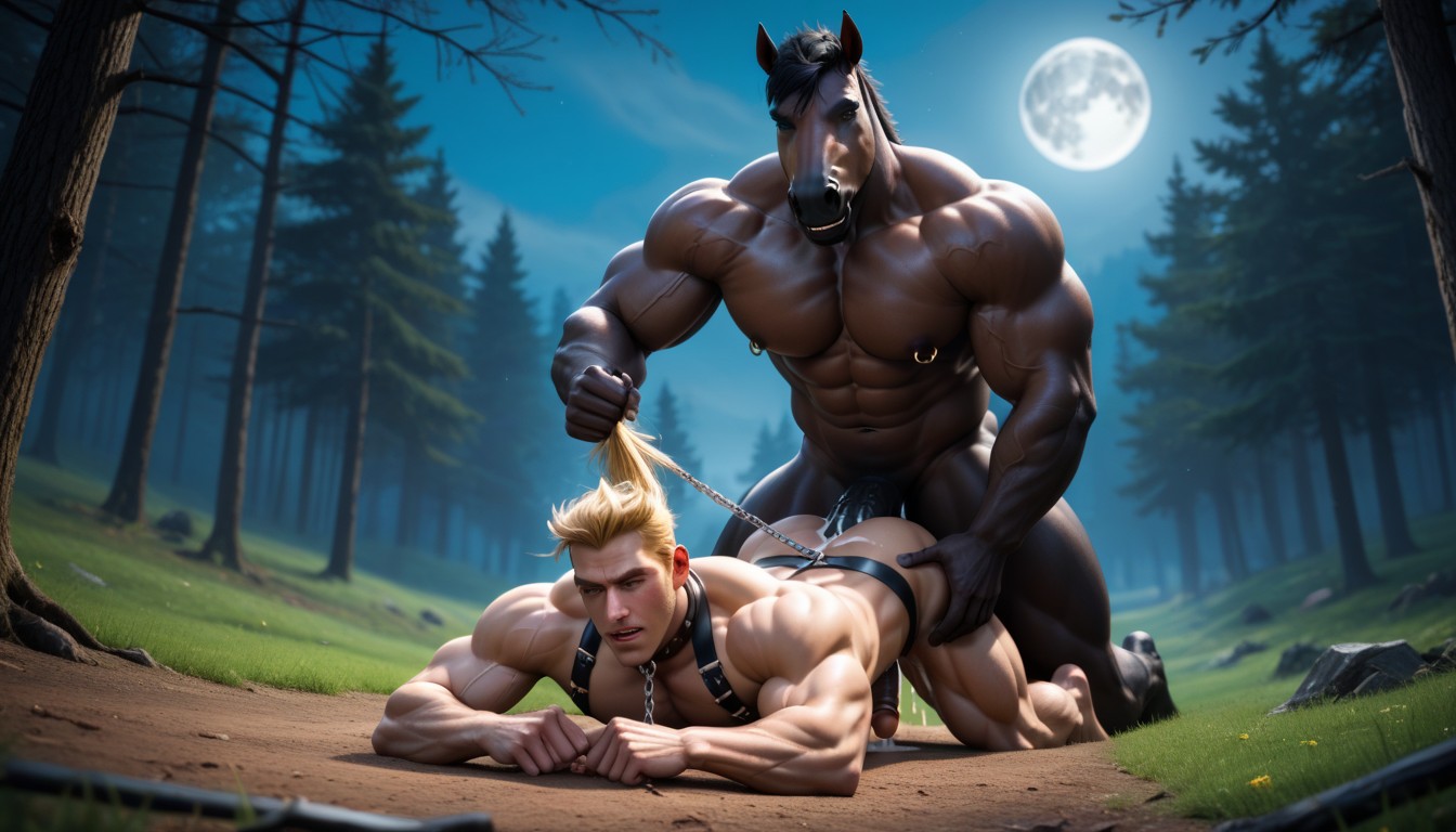 Night, Black Hair, Blonde Hair Porno gay IA
