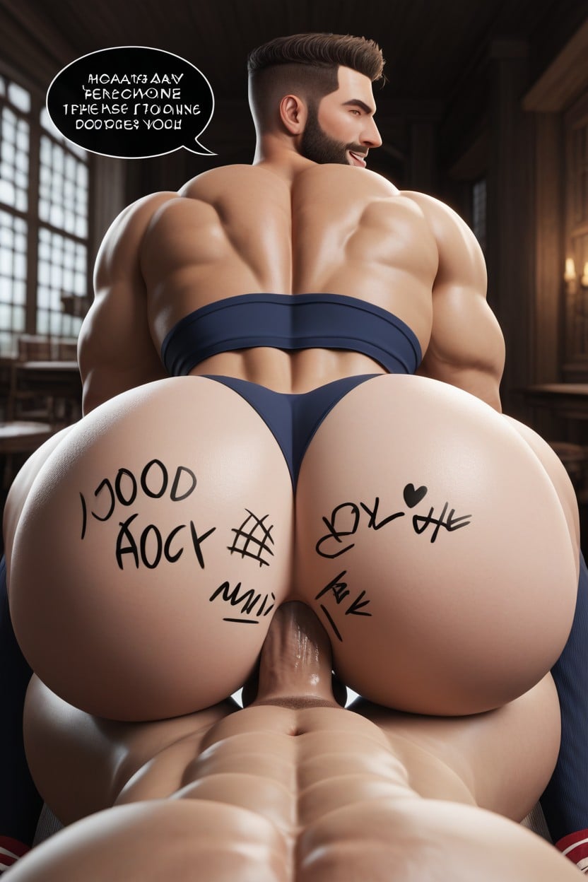 Male Only, College, Masculine Bottom AI Gay Porn