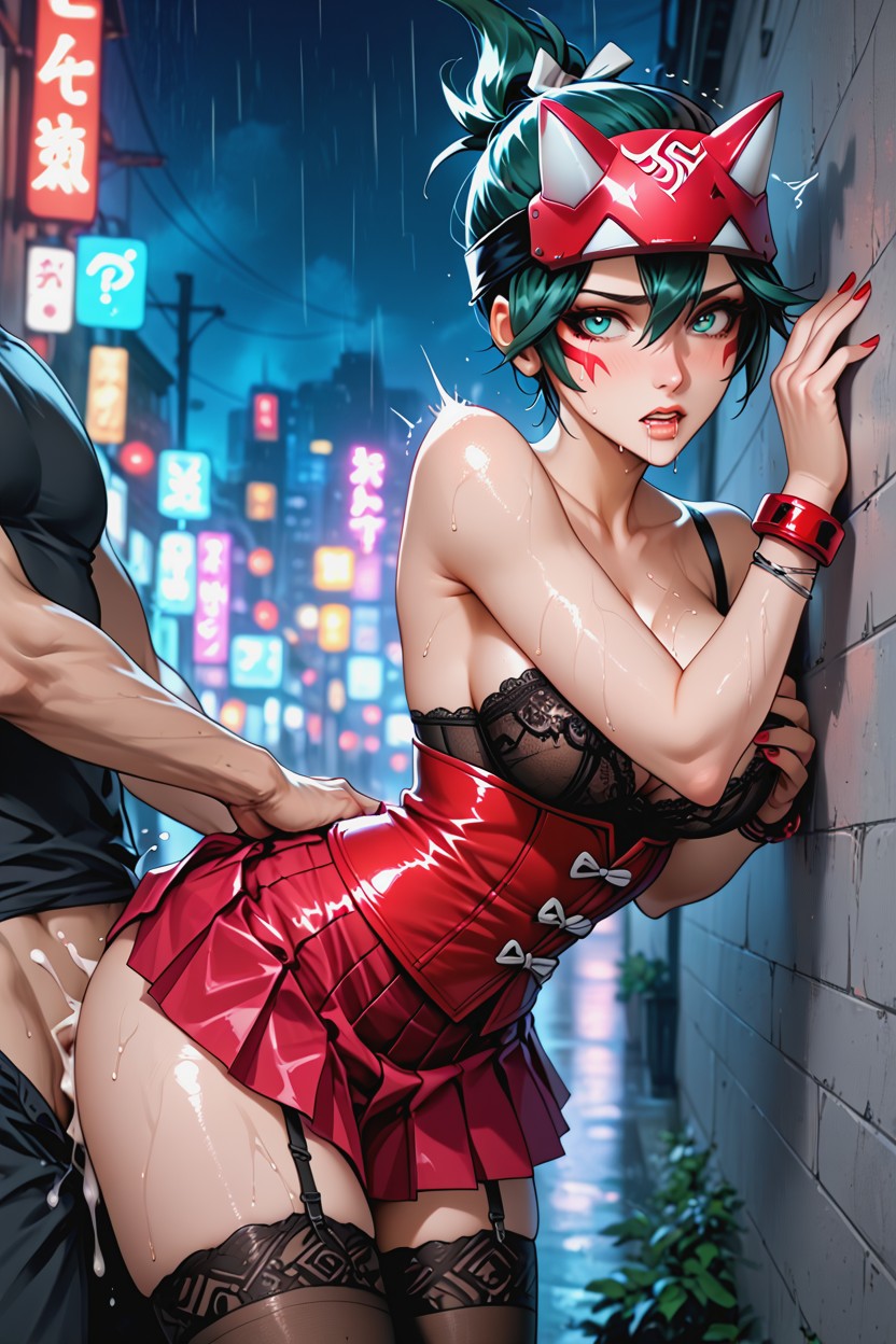 Waist Shot, Shivering, Smeared Make Up Hentai AI Porn