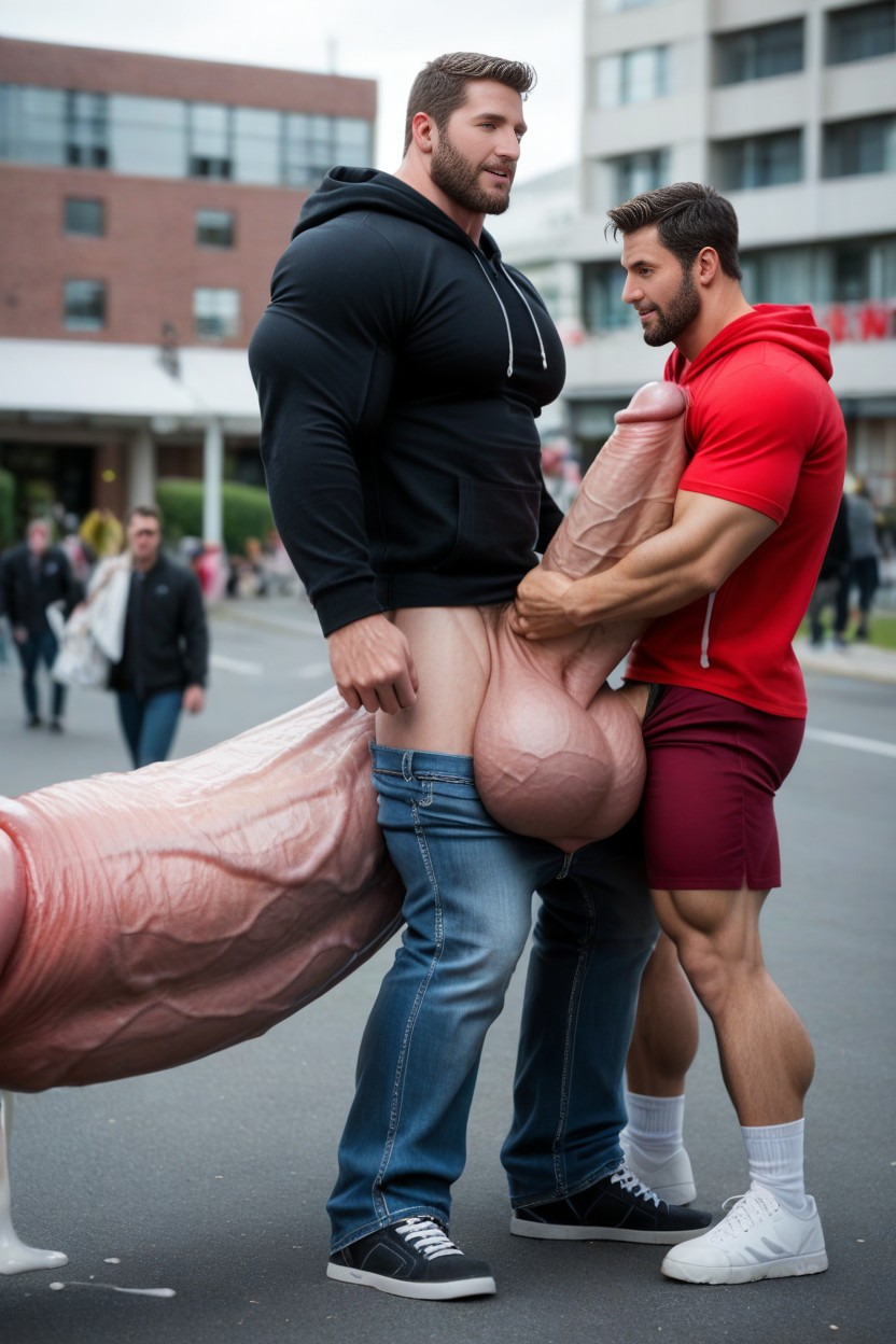 Public, Gay Men, Cock Bigger Than Leg AI Gay Porn