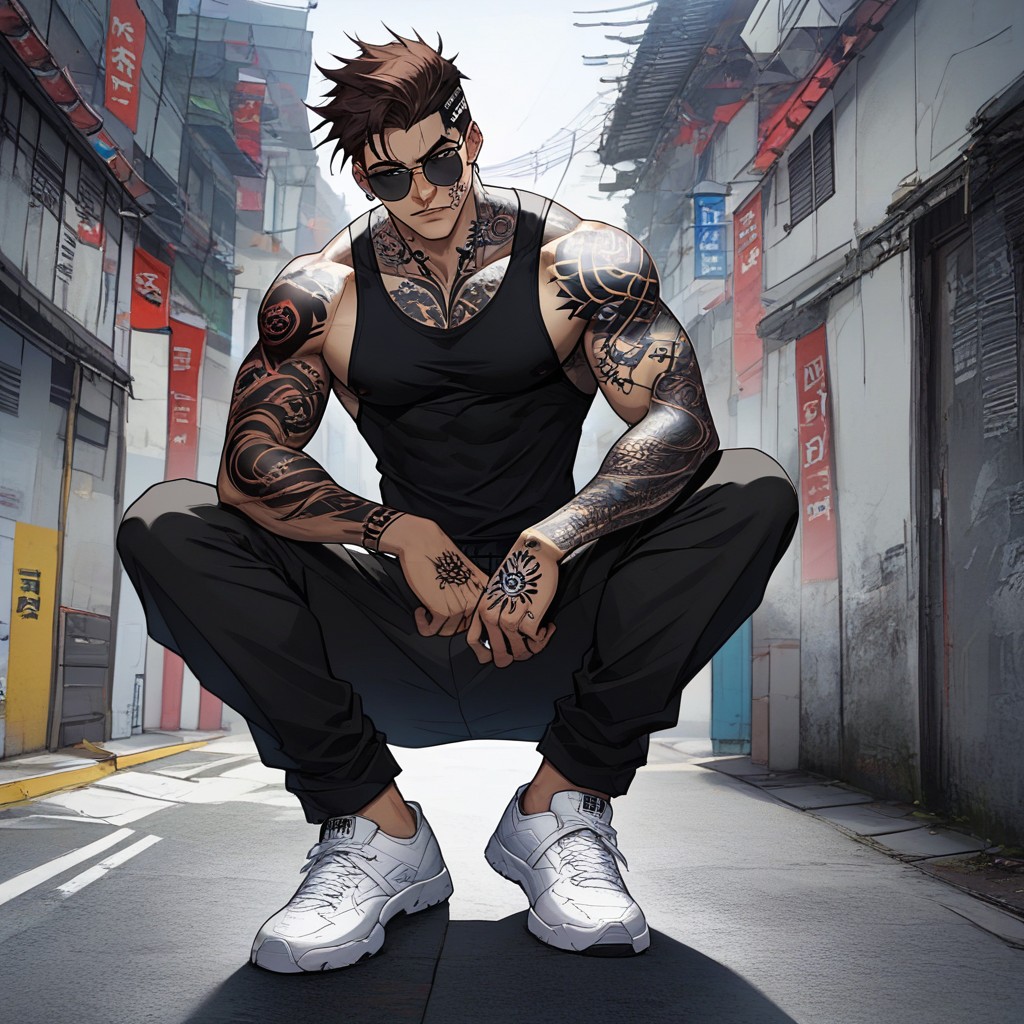 Back And Red Tattoos, Motifs Tattoos, Textured Shading Tattoos AI Gay Porn