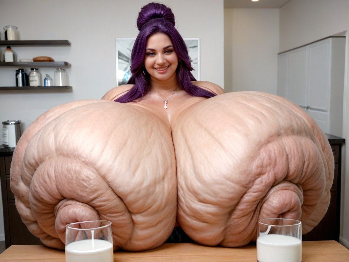 Smug Expression, Gigantic Overflowing Tits, Gigantic Overflowing Tits BBW AI Porn