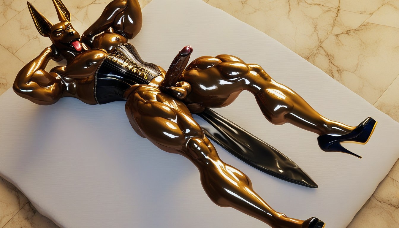 Dog, Oiled Skin, Latex Pornografia peluda com IA