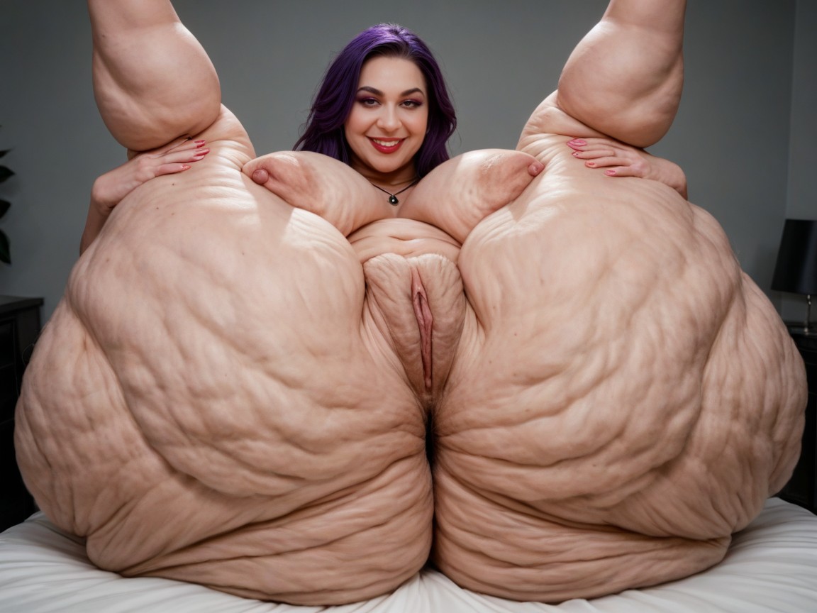 Cellulite On Thighs, Hyper Puffy Nipples, Squeezing Breasts AI Porn