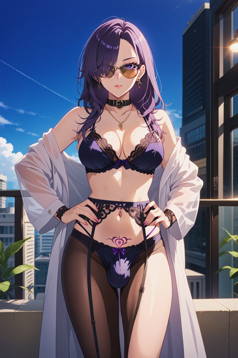 Garter Belt, Wind In Hair, Seductive Shemale AI Porn