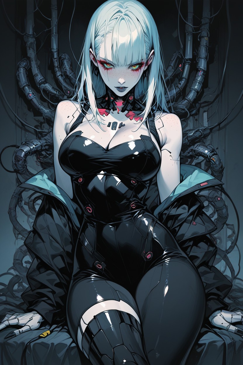 Nudity, Cyborg, Freckles Hentai AI Porn