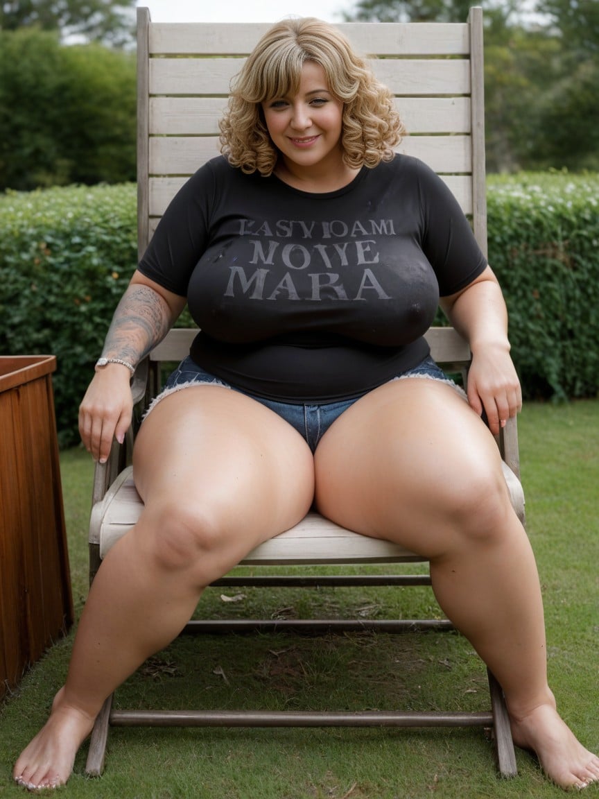 Bangs, Fat Face, Feet Together AI Porn