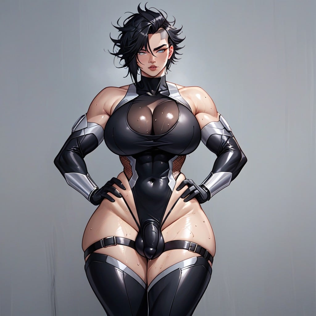 Short Length, Wasp Waist, Black Hair Hentai AI Porn