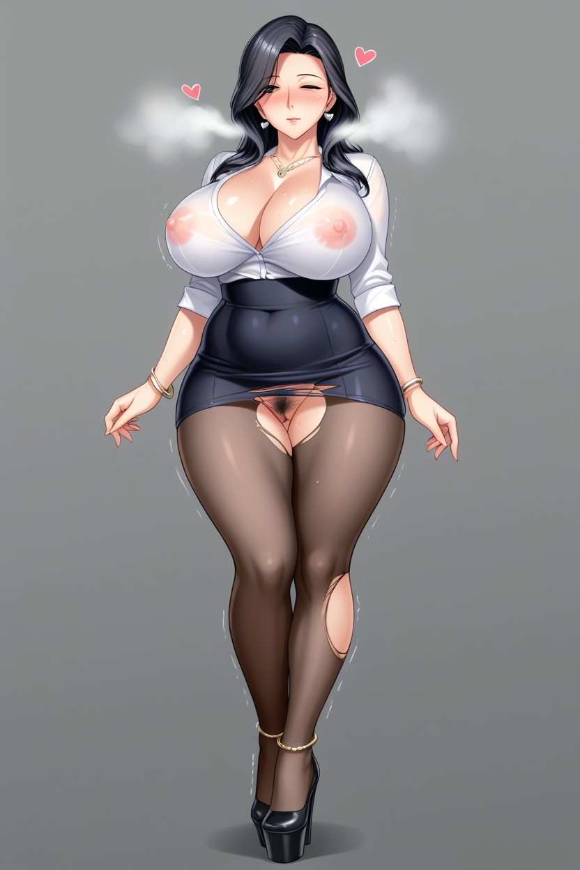 Hourglass Figure, Legs Visible, Breath Steam Hentai AI Porn