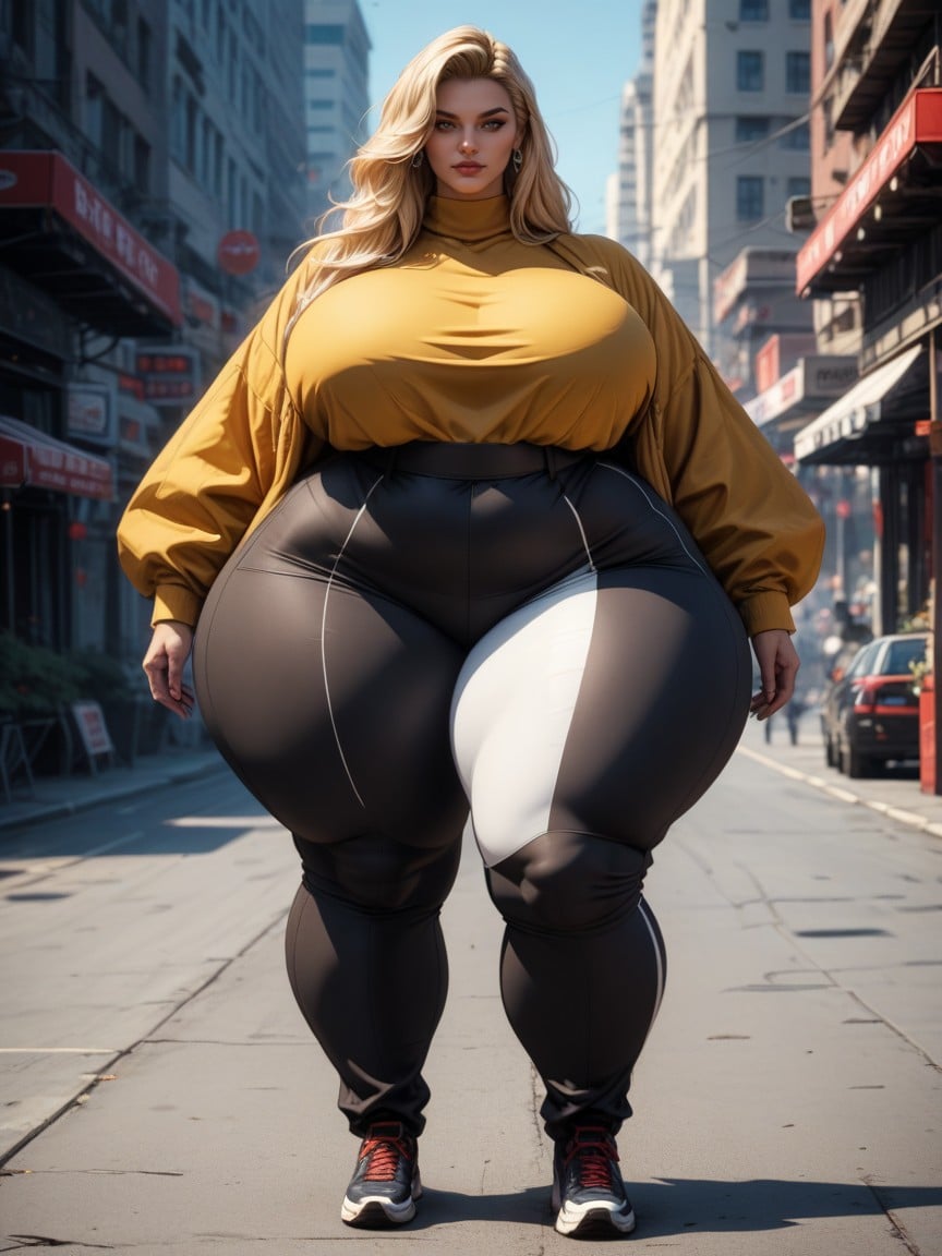 Hyper Huge Hips, Hyper Massive Hips, Pullover AI Porn