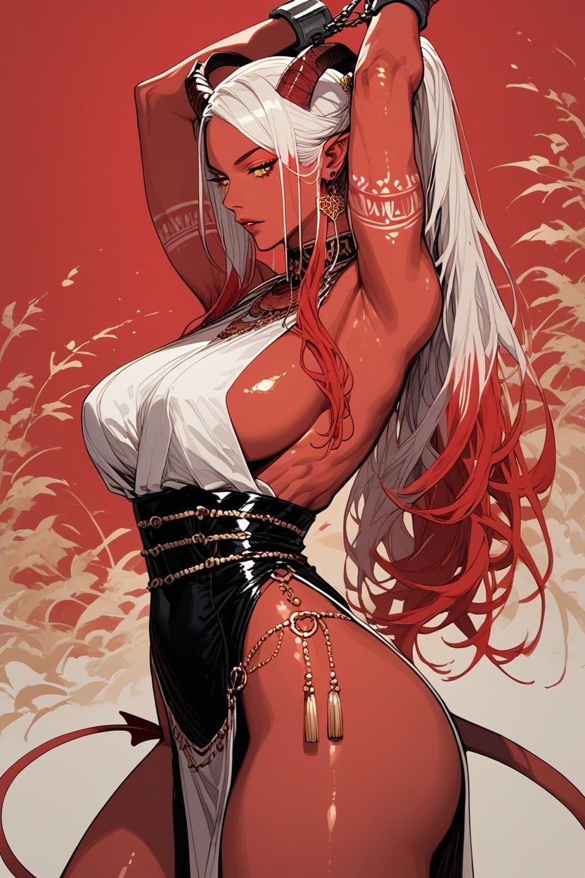 Royal Demon Woman, Thick Shackles, Visible Boobs Hentai AI Porn