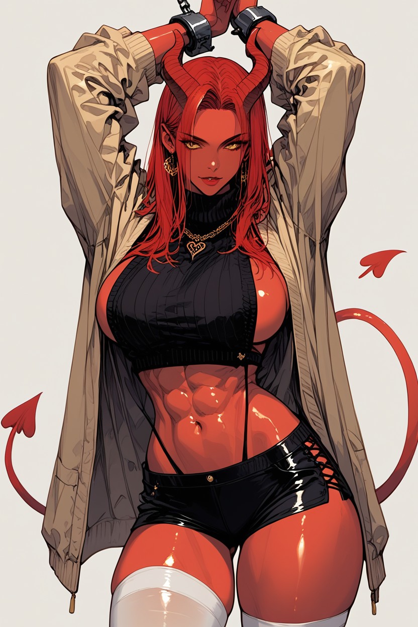 Visible Boobs, Hard Shadow, Black Sports Shirt Hentai AI Porn