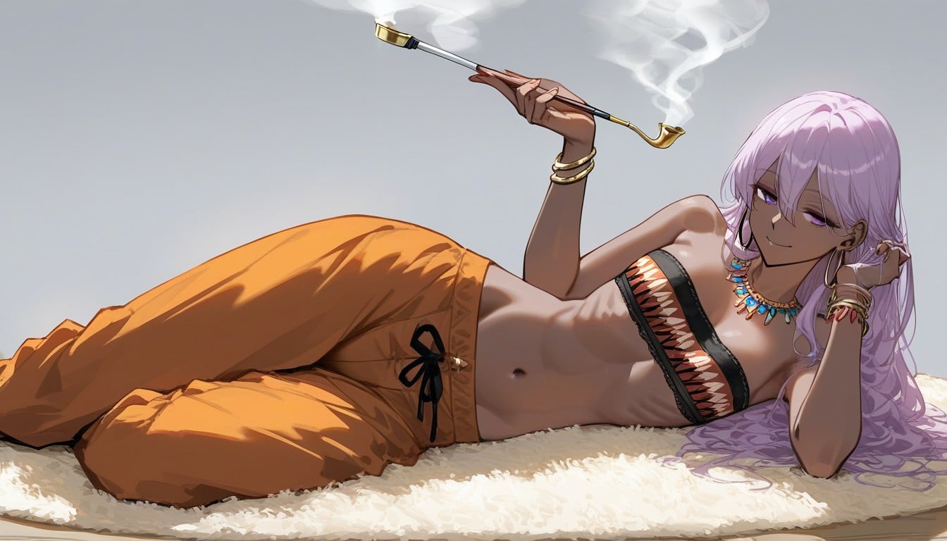 Tribal Wear, Kiseru Pipe, Empty Eyes Hentai AI Porn
