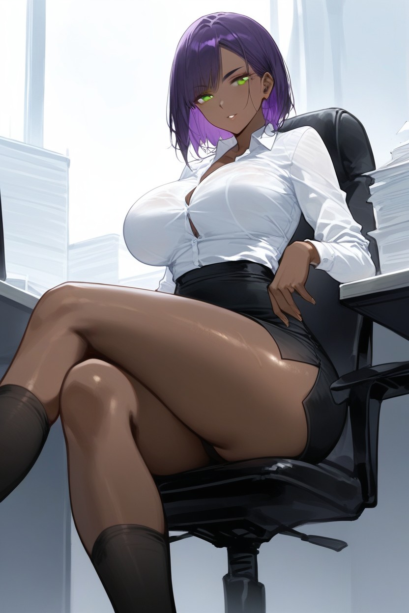 Big Butt, Green Eyes, Skirt Hentai AI Porn