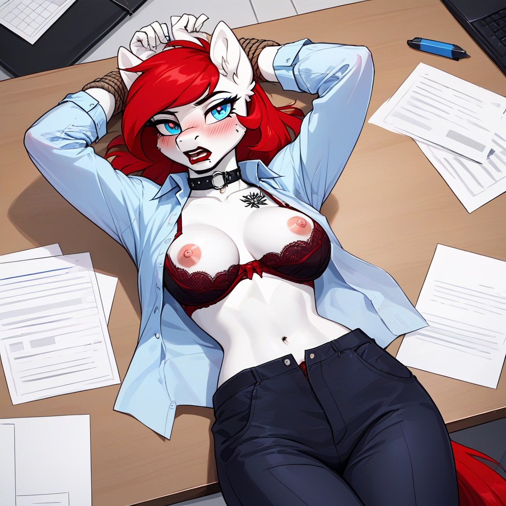 Female Pony, Stripping, Detailed Faced Furry AI Porn