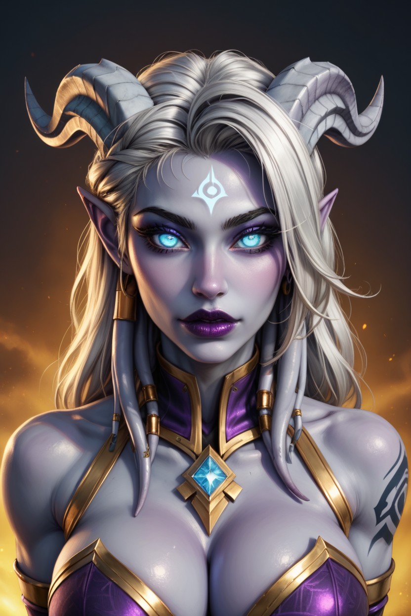 Hyper Length, Female Draenei, Full Body View AI Porn