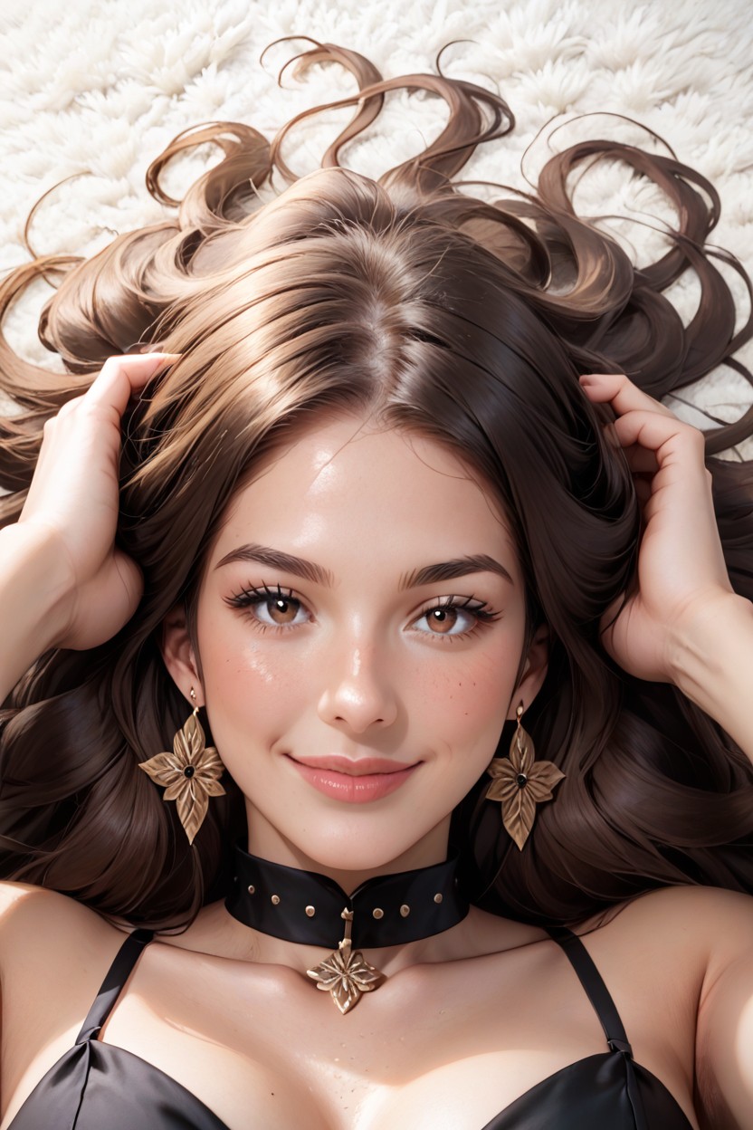 Laying, Gorgeous, Deep Eyes AI Porn