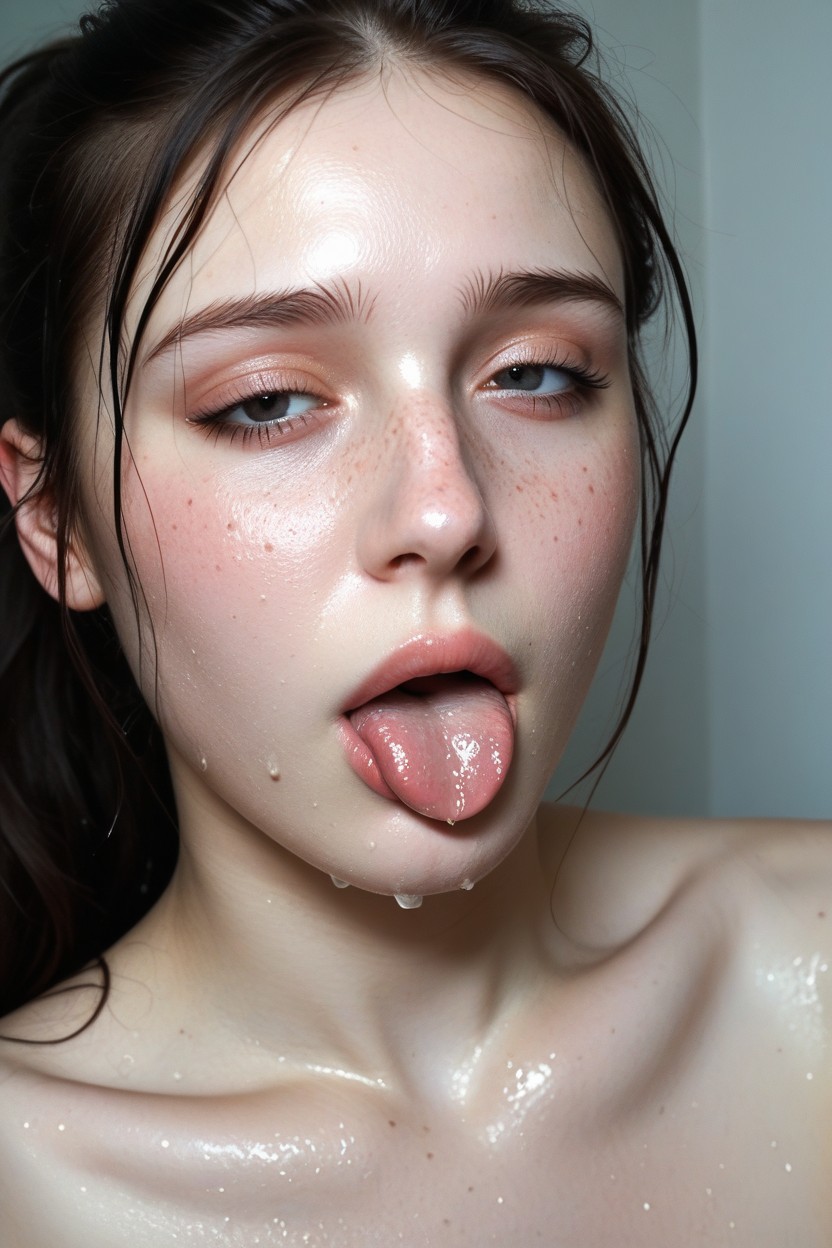 Freckles, Brunette, Big Dark Eyes AI Porn