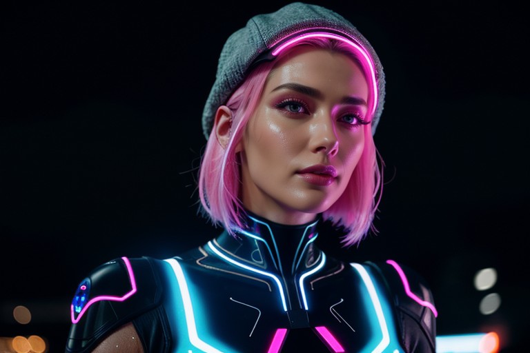 Riding Tron, Cosplay, Cinematic Lighting AI Porn