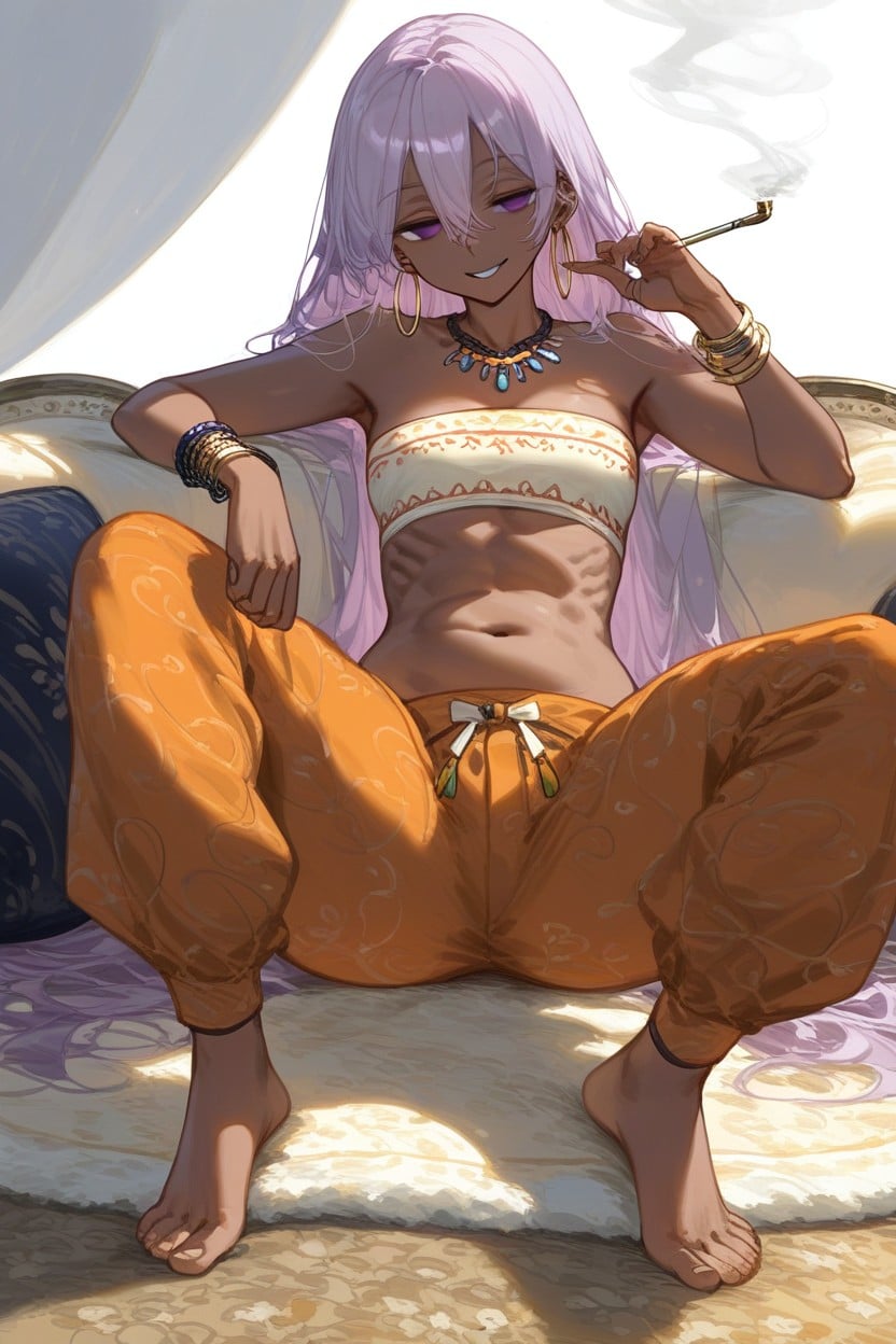 Jitome Eyes, Anatomically Accurate, Orange Pants Hentai AI Porn