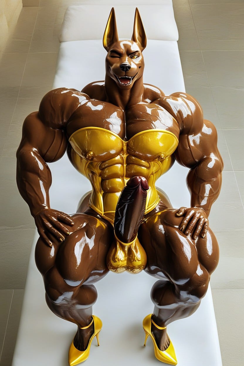 Sweaty, Jackal, Glistening Furry AI Porn