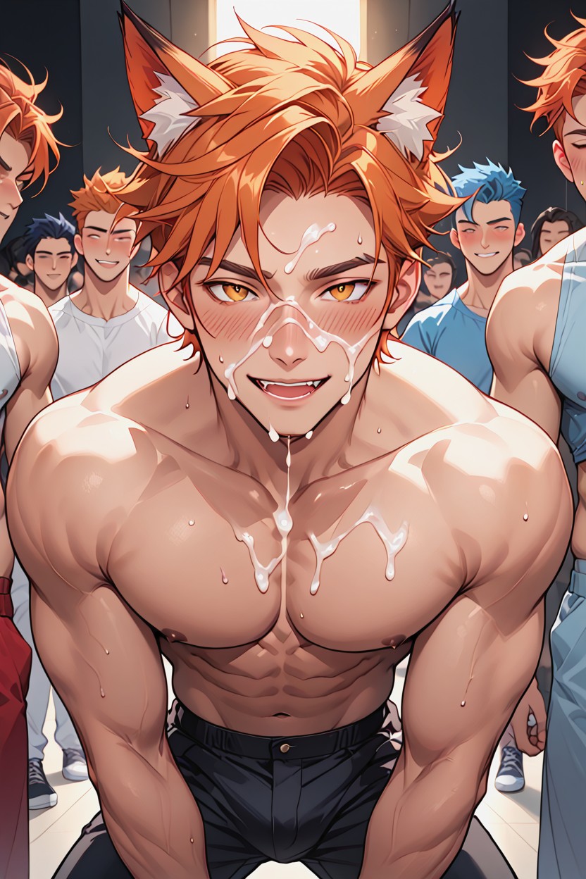 Tir À La Taille, Shirtless, And A Teasing Smile His Lips Are Parted Slightly Porno IA Gay