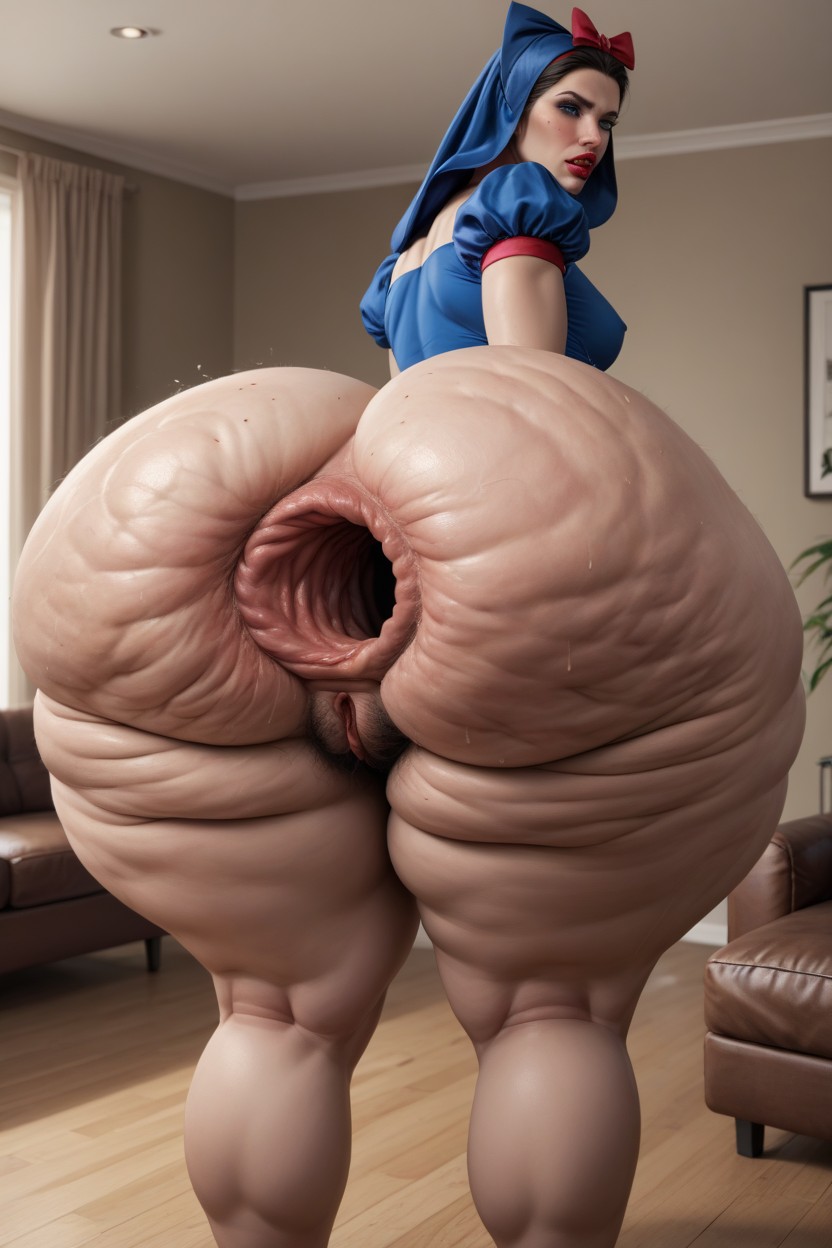 Extremely Thick Thighs, Standing, Spreading Ass AI Porn