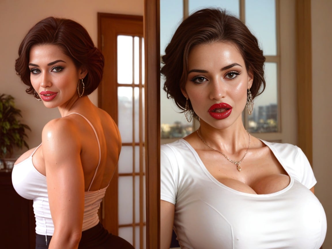 Curvy, Tight Clothes, Huge Lips AI Porn
