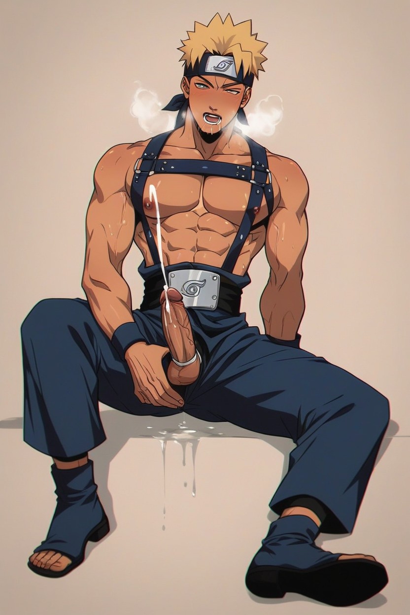 Sweaty, Blonde Hair, Dripping Precum 게이 AI 포르노