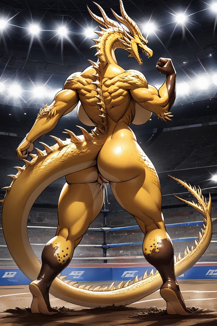 Fit, Body, Sexy Wrestler Outfit Furry AI Porn