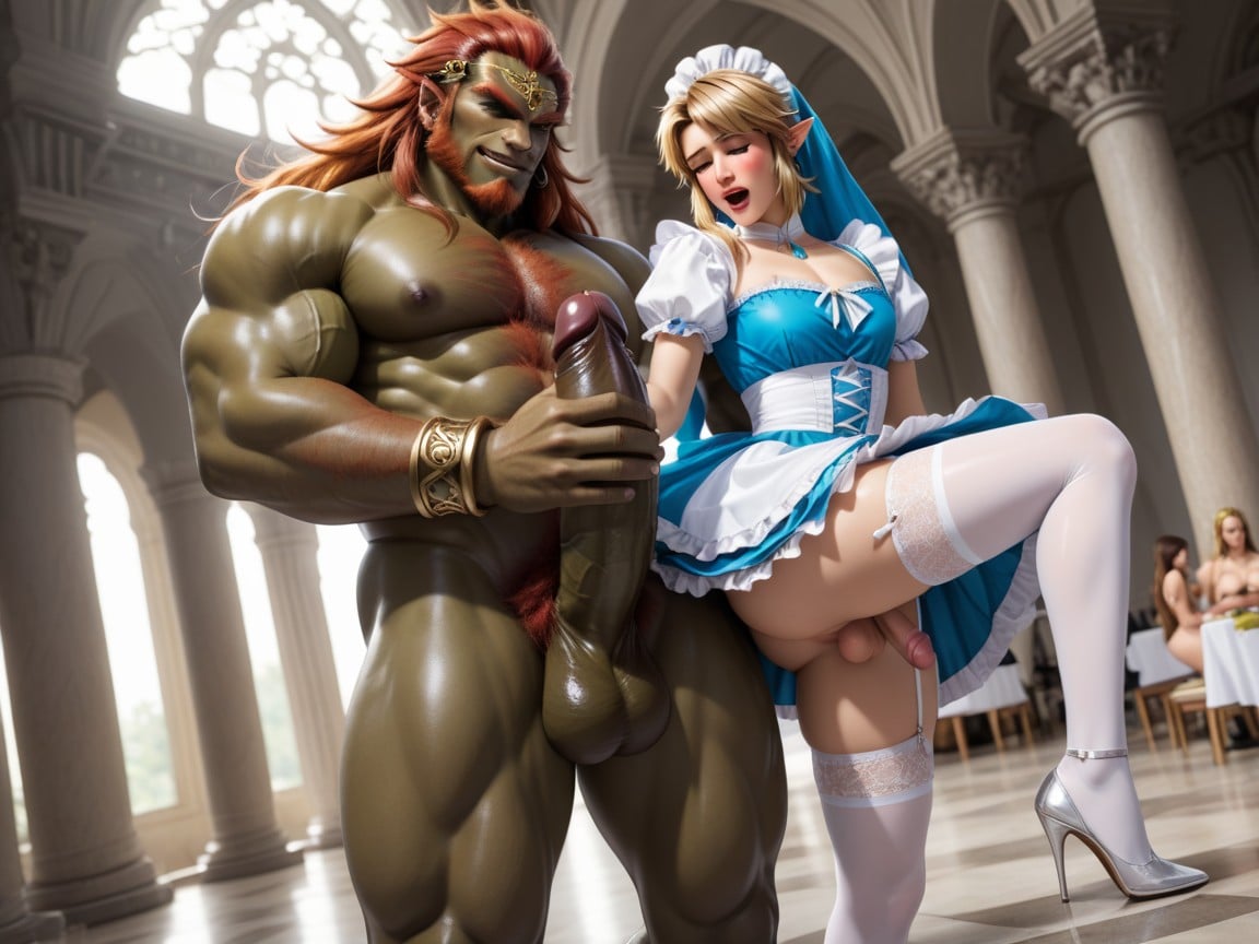 Ganondorfs Lifting Link, Moaning From Pleasure Face, Femboy Hentai AI Porn