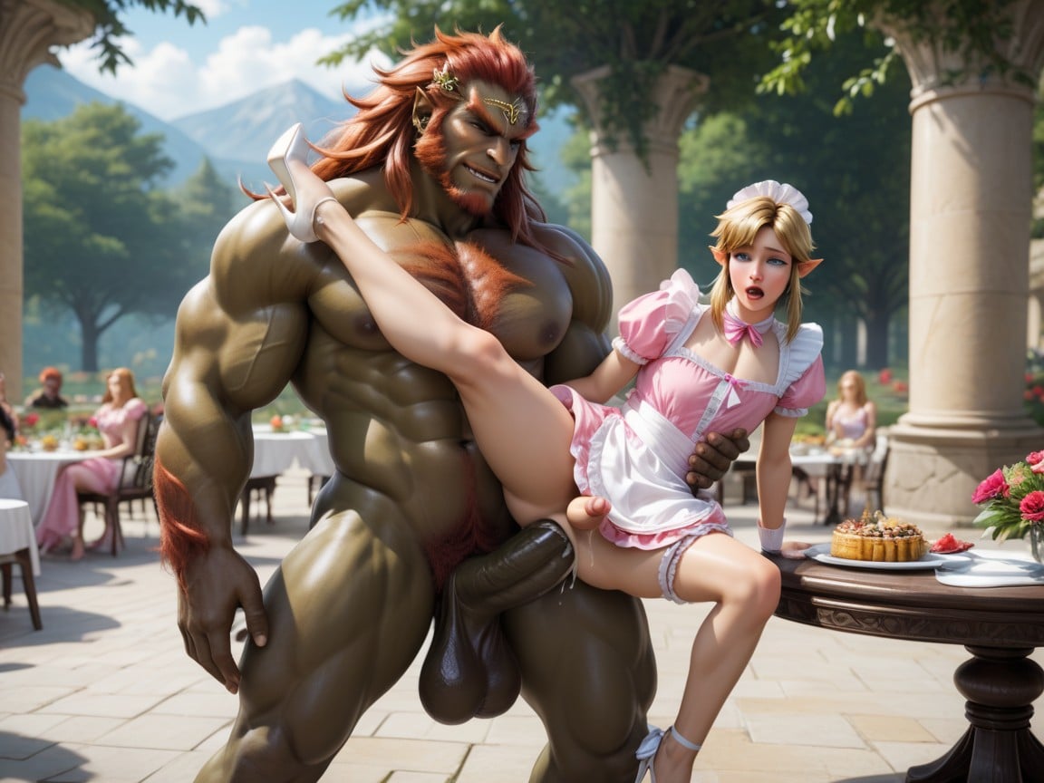 Gigantic Balls, Link Orgasm Cumming, Holding Link In Air Hentai AI Porn