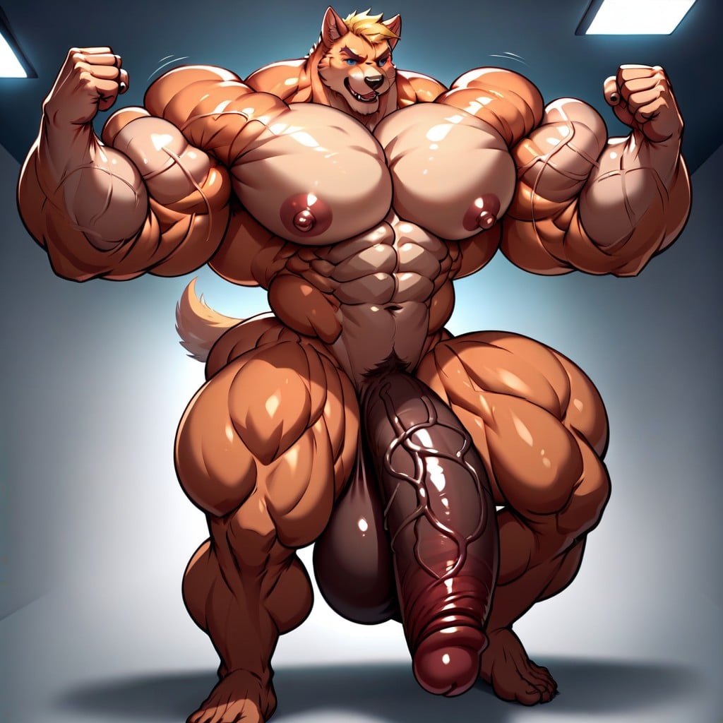 Cock Growing Bigger, Hyper Muscle, Hyper Muscle Furry AI Porn