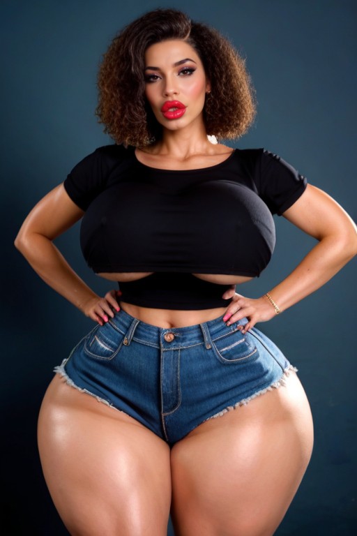 Blush, Red Lips, Flawless Face AI Porn
