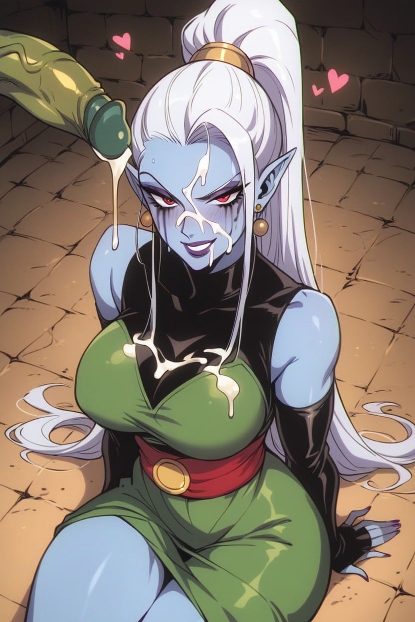 Large Breast, Surrounded By Orc, White High Heeled Shoes With Black Soles Hentai AI Porn