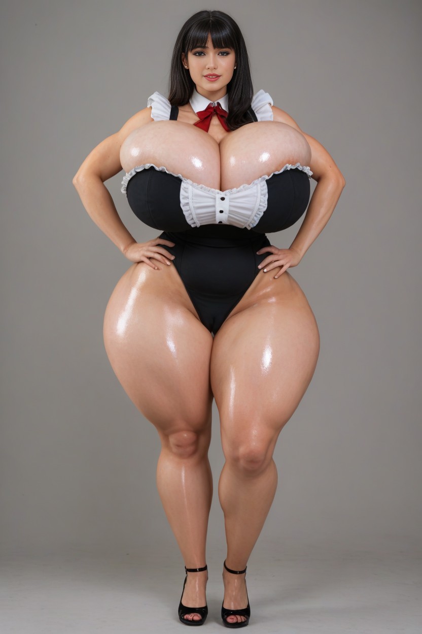 Hdr, Black Hair With Bangs, Thighs Larger Than Waist AI Porn