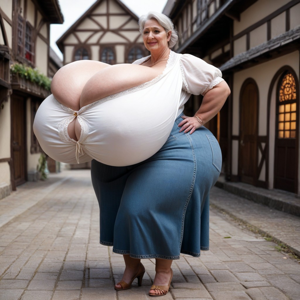 European Village, Full Body, American BBW AI Porn