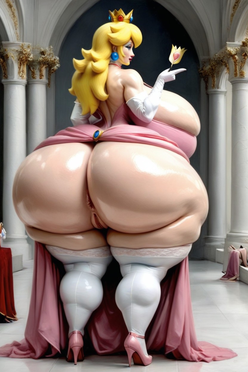 Massive Booty, White Stockings, Gigantic Booty AI Porn