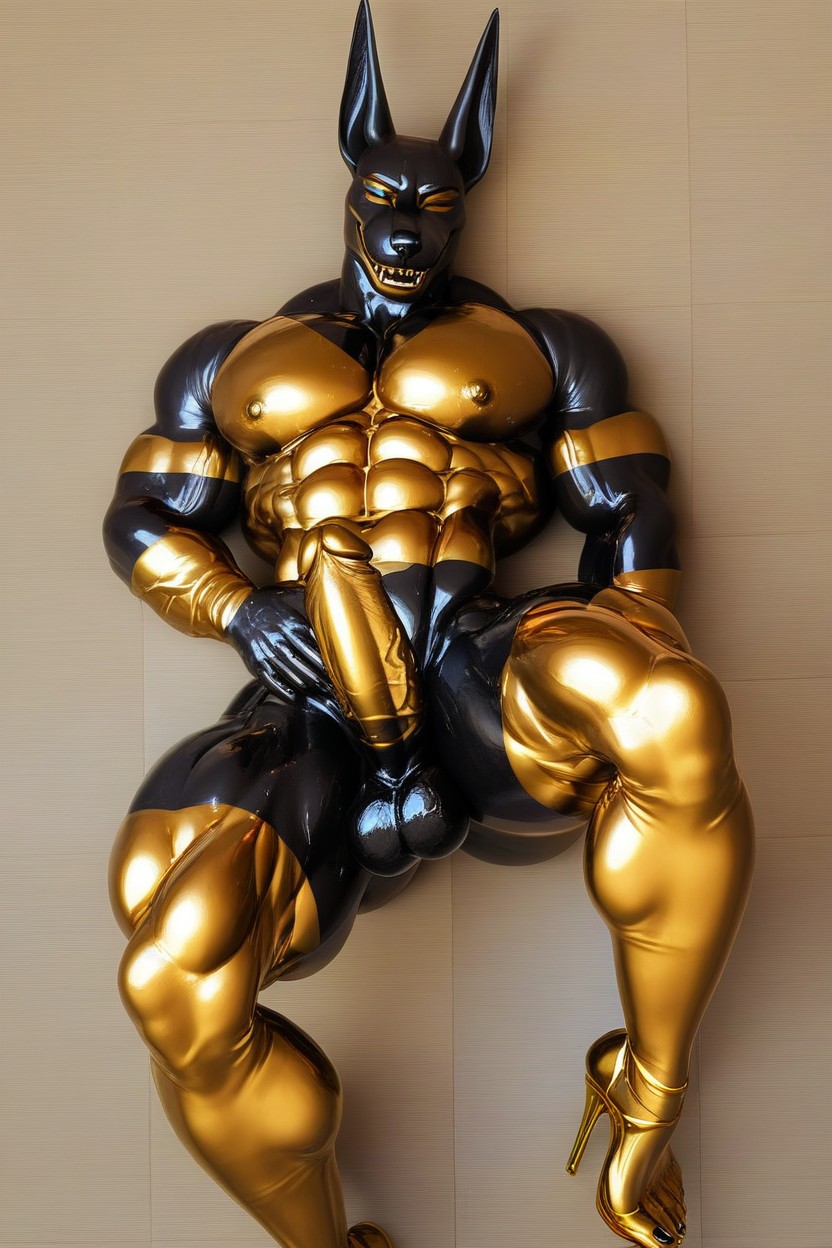 Jackal, Glistening, Corset Furry AI Porn