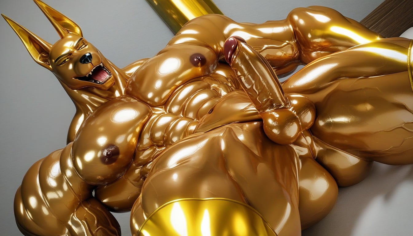 Sweaty, Oiled Skin, Glistening Furry AI Porn