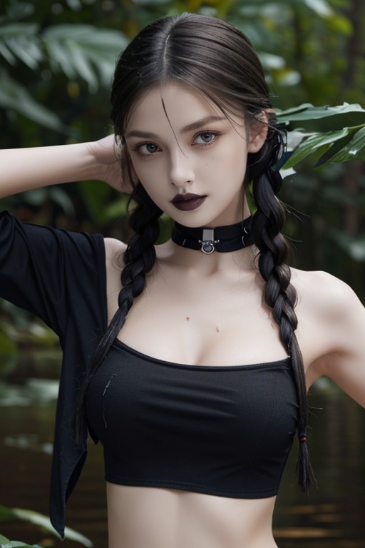 Wet Skin, Curvy Figure, Highly Detailed AI Porn