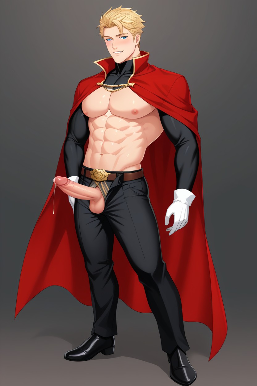 Fancy Gold Royal Shoulder Tassels, Model, Fully Clothed AI Gay Porn