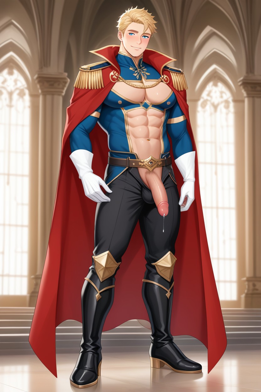 Full Body View, One Man, Wide Shoulders AI Gay Porn