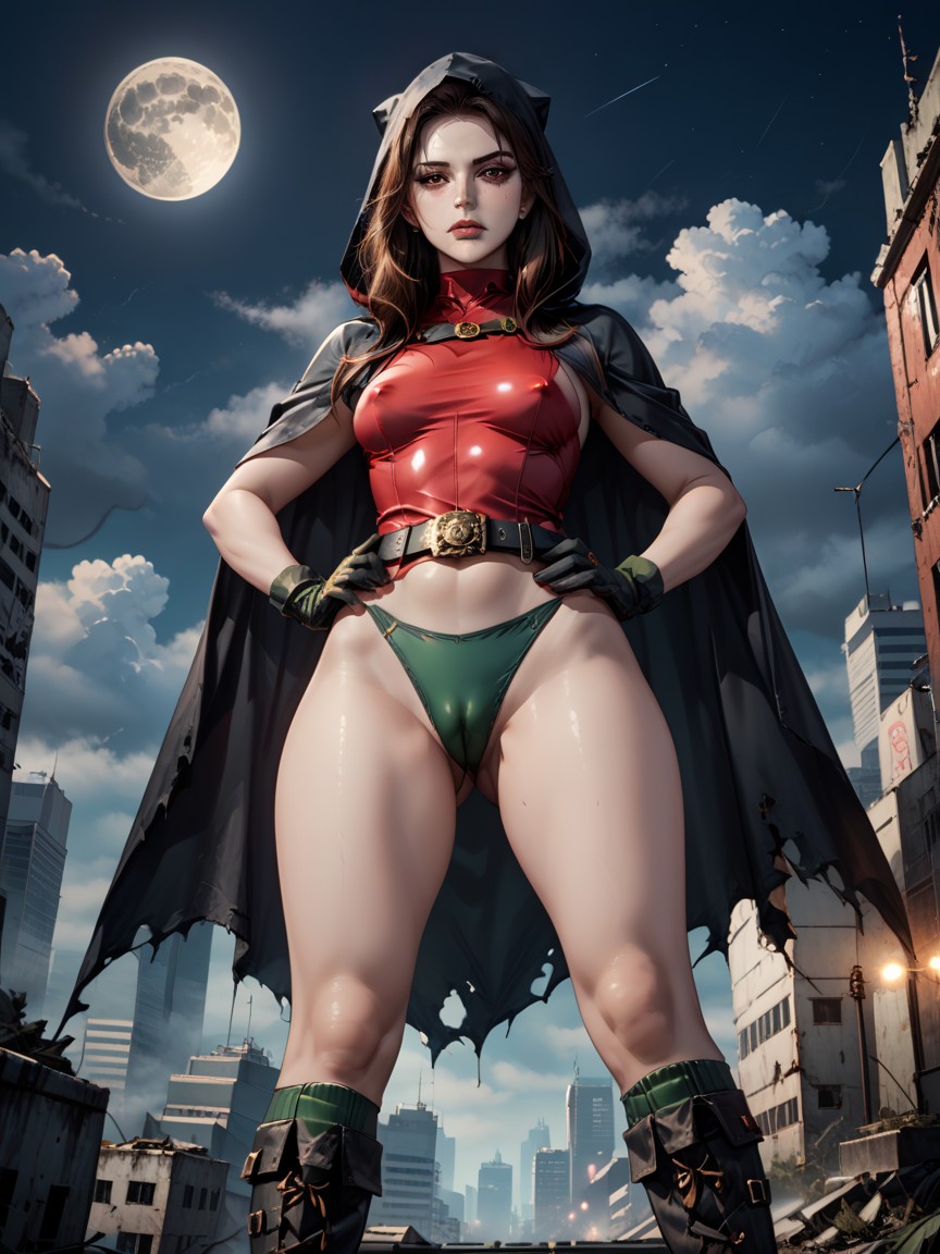 Tanned Skin, Post Apocalyptic Theme, Hands On Hips Hentai AI Porn