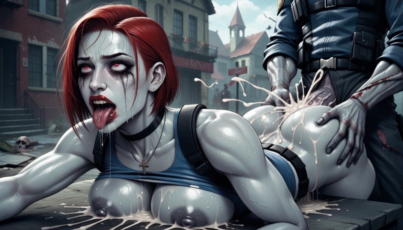 Veiny Tits, Zombie Sex, Drool Dripping From Her Mouth AI Porn