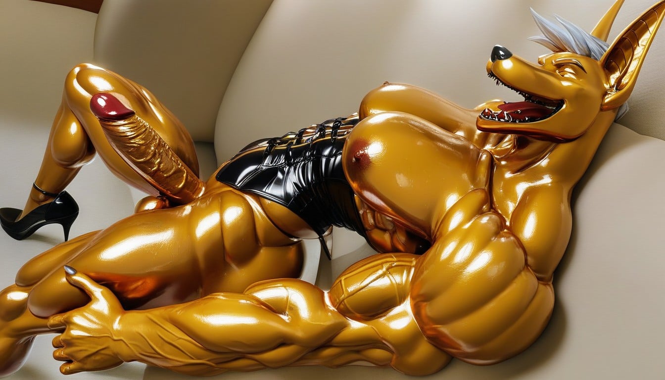 Jackal Dog, Rubber, Anubis Furry AI Porn