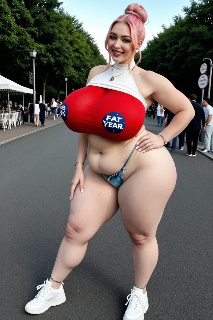 Detailed Eyes, Decorated Nipple Ring, Extremely Long Colossal Tits AI Porn